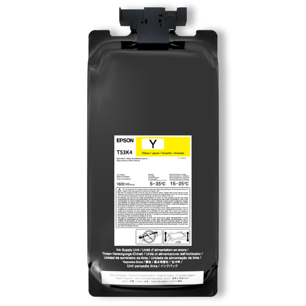 Tinta amarilla Epson UltraChrome DS de 1,6 litros para SureColor F6470, F6470H, F9570, F9570H (paquete de 2) - T53K420