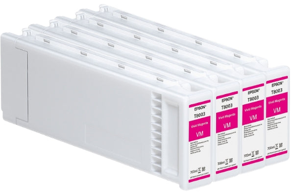 Tinta Epson UltraChrome Pro Magenta Vívido de 700 ml para Epson P10000 y P20000 (paquete de 4) - T80030V