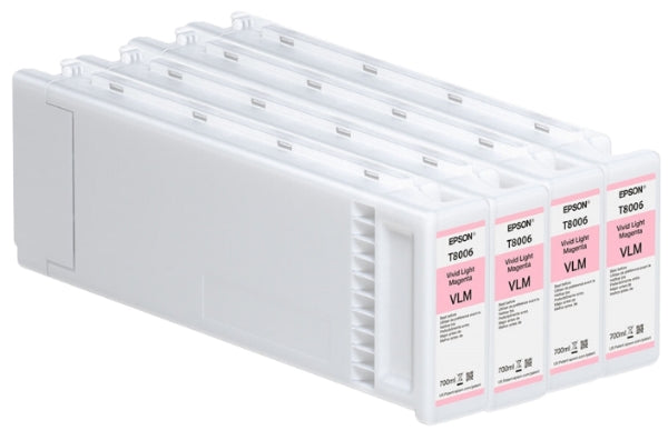 Tinta Epson UltraChrome Pro Vivid Light Magenta 700 ml para Epson P10000, P20000 - Paquete de 4 - T80060V