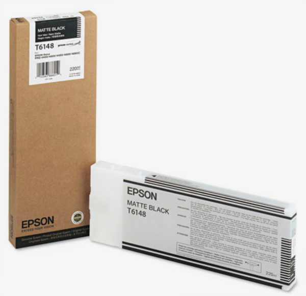 Tinta Epson UltraChrome K3 negra mate de 220 ml para Stylus Pro 4880 - T614800