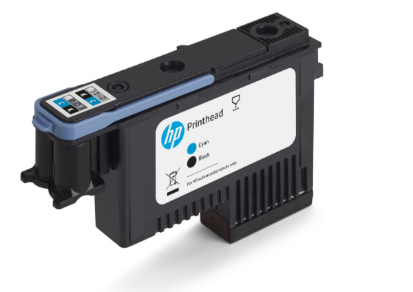 Cabezal de impresión de sublimación de tinta HP 614 cian y negro para S300 y S500 - 2LL62A