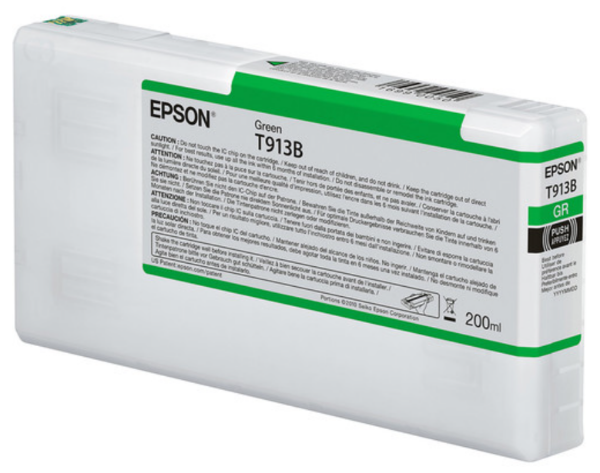 Cartucho de tinta Epson Ultrachrome HDX Green de 200 ml para impresoras SureColor P5000 - T913B00