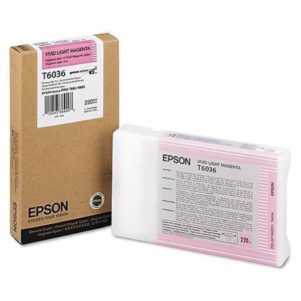 Tinta Epson UltraChrome K3 Magenta Claro Vivo 220 ml para Stylus Pro 7880, 9880 - T603600