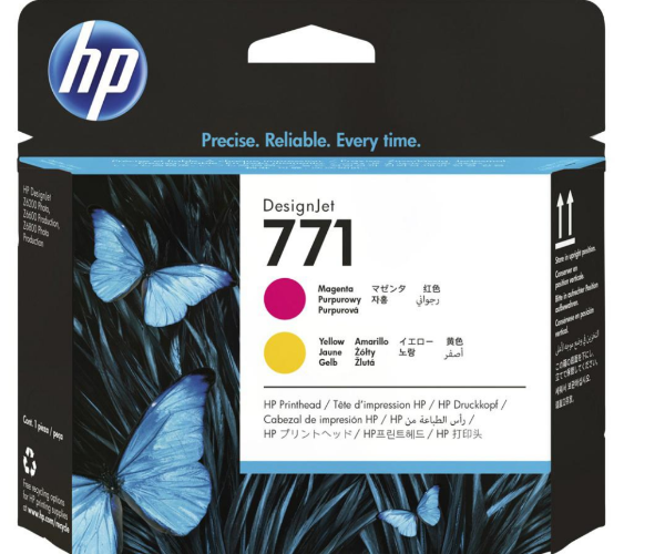 Cabezal de impresión DesignJet HP 771 magenta/amarillo para HP DesignJet Z6200, Z6600, Z6800 - CE018A