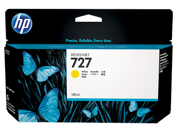 Cartucho de tinta DesignJet HP 727 amarillo de 130 ml para HP T920, T930, T1500, T1530, T2500, T2530 - B3P21A