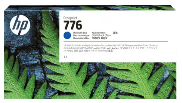 Cartucho de tinta DesignJet HP 776 azul cromático de 1 litro para DesignJet Z9+ Pro - 1XB04A