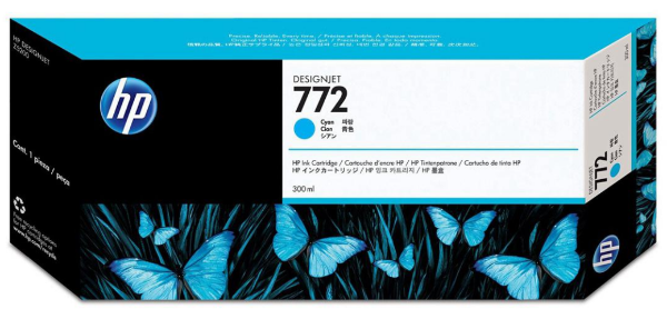 Cartucho de tinta cian DesignJet HP 772 de 300 ml para HP DesignJet Z5200 y Z5400 - CN636A