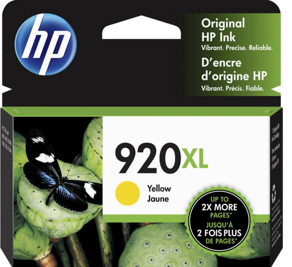 Cartucho de tinta amarilla de alto rendimiento HP 920XL para HP OfficeJet 6000, 6500, 6500A y 7500A - CD974AN