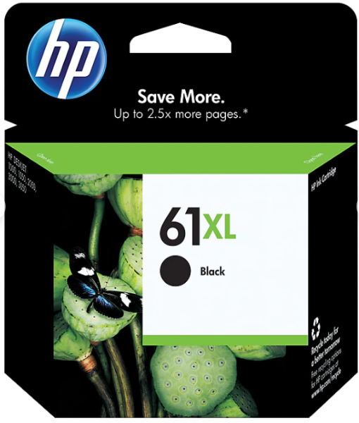 Cartucho de tinta original HP 61XL de alto rendimiento, negro - CH563WN