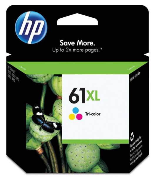 Cartucho de tinta original tricolor de alto rendimiento HP 61XL - CH564WN