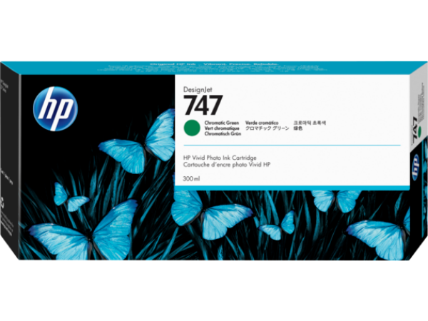 Cartucho de tinta verde cromática HP 747 de 300 ml para la serie HP DesignJet Z9+ - P2V84A