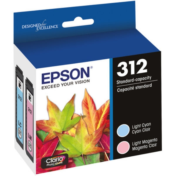 Cartuchos de tinta Epson T312 Claria Photo HD magenta claro/cian claro (paquete de 2) para XP-8500, XP-8600 y XP-8700 - T312922S