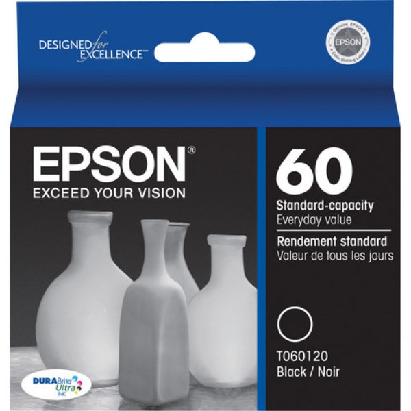 Cartucho de tinta Epson 60 DURABrite Ultra Black para Stylus C68, C88, C88+, CX3800, CX3810, CX4200, CX4800, CX5800F, CX7800 - T060120-S