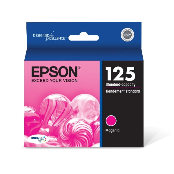 Cartucho de tinta Epson 125 DURABrite Ultra Magenta para Stylus NX125, NX127, NX130, NX230, NX420, NX530, NX625 y WorkForce 320, 323, 325, 520 - T125320-S