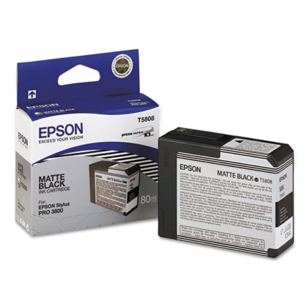 Tinta negra mate Epson T580 UltraChrome K3 de 80 ml para Stylus Pro 3800 y 3880 - T58080N