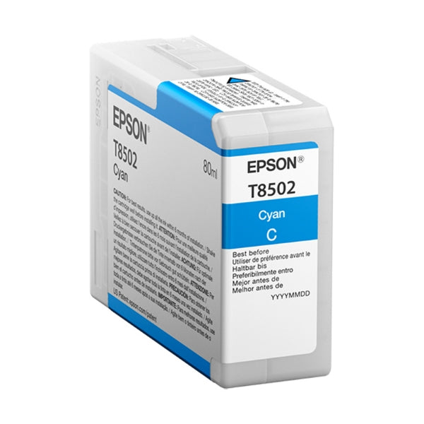 Cartucho de tinta cian Epson T850 UltraChrome HD de 80 ml para SureColor P800 - T850200