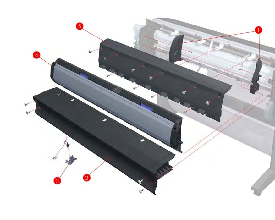 Conjunto de bandeja trasera para los plotters HP Designjet T1120 y T620 de 44 pulgadas (CK839-67007)