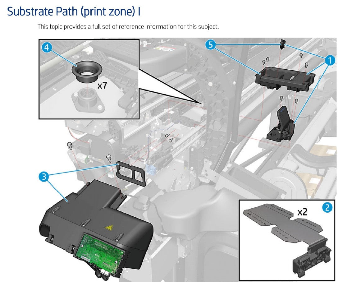 Kit de gomas de vacío para HP Designjet Z6 Pro, Z9+, XL 3800 y Latex series 630, 630W, 700W y 800W (Y0U21-67026)