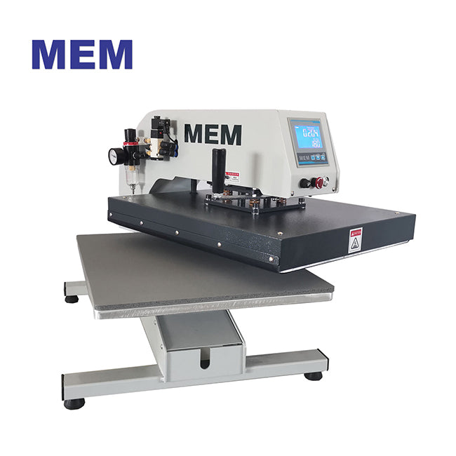 Prensa térmica neumática abatible de alta calidad de 7" de altura libre, 8" x 10" con sistema de seguridad