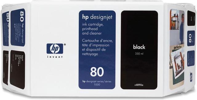 Paquete económico HP 80 negro para impresoras HP DesignJet 1050C y 1055CM (C4890A)