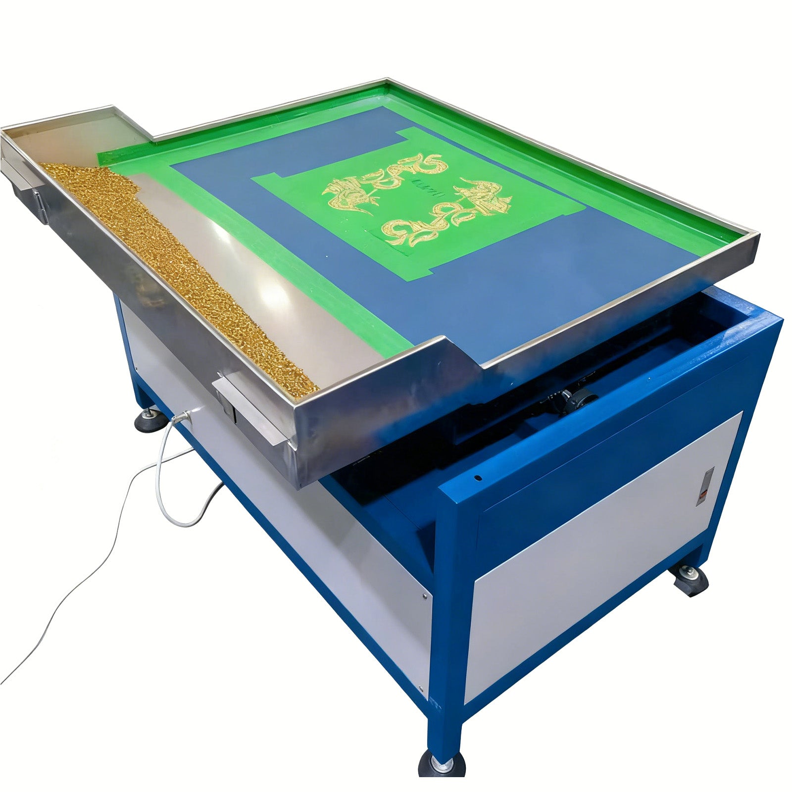 23.6in x 39in Semi-Automatic Single-Color 220V Rotary Drilling Machine with Material Rack