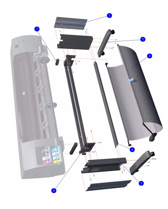 Conjunto de contenedor con soporte para contenedor - Para HP Designjet Z6200, Z6100 serie de 60 pulgadas (Q6652-60135)