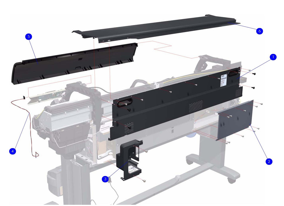 Cubierta del conector derecho para la serie HP DesignJet Z6100, L25500 (Q6651-60332)