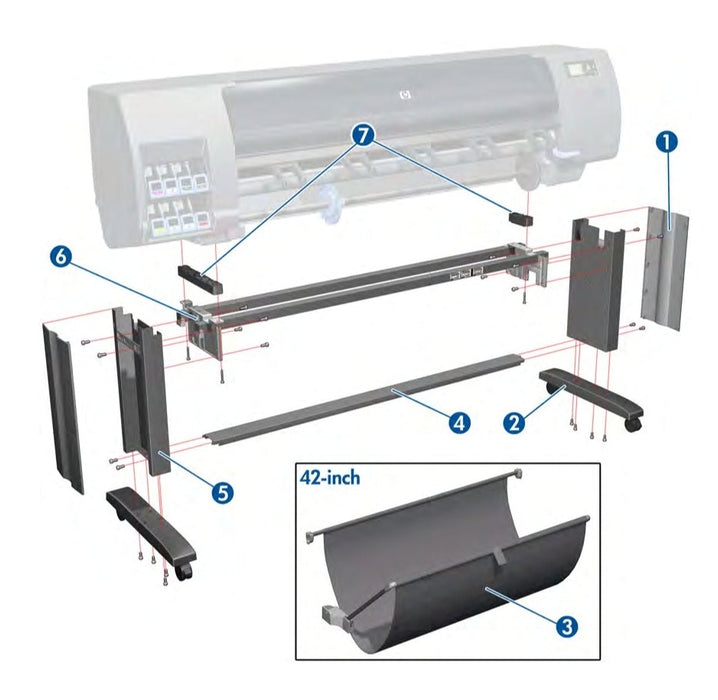 Kit de servicio de ensamblaje de barras X para las series HP Designjet Z6600, Z6800 y D5800 (F2L45-67008)