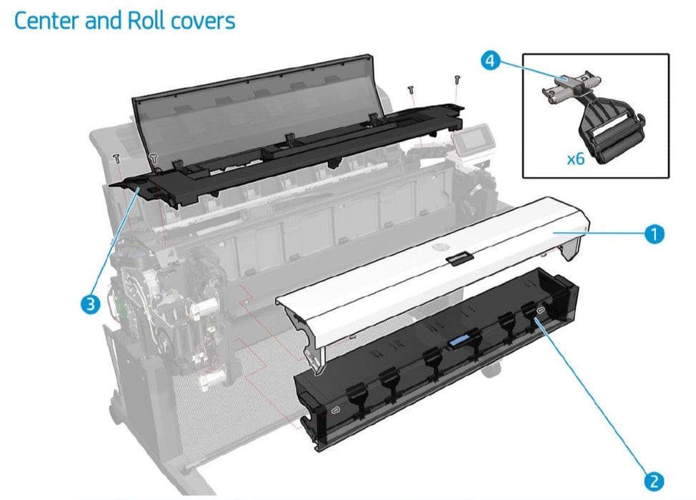 Cubierta superior del rollo TX600 - Para las series HP DesignJet T1600/T2600 (Y3T75-67015)