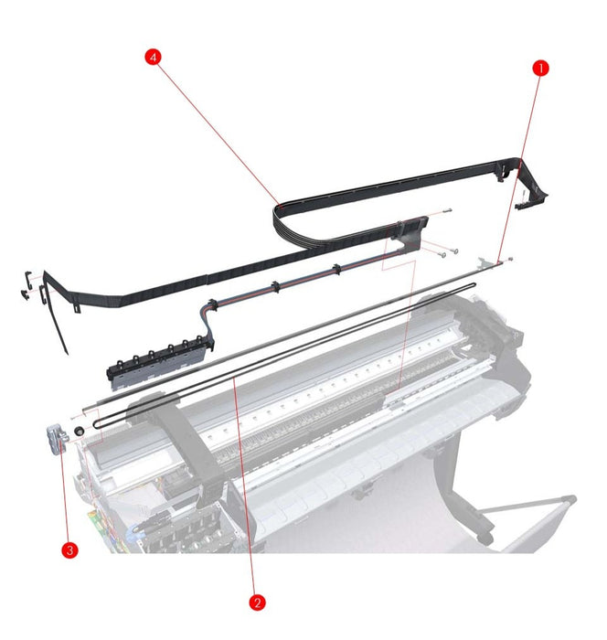 Conjunto tensor de correa para plotters HP DesignJet T1100, T1120, T610, T620, Z2100 y Z3100 (Q5669-60672) - Nuevo