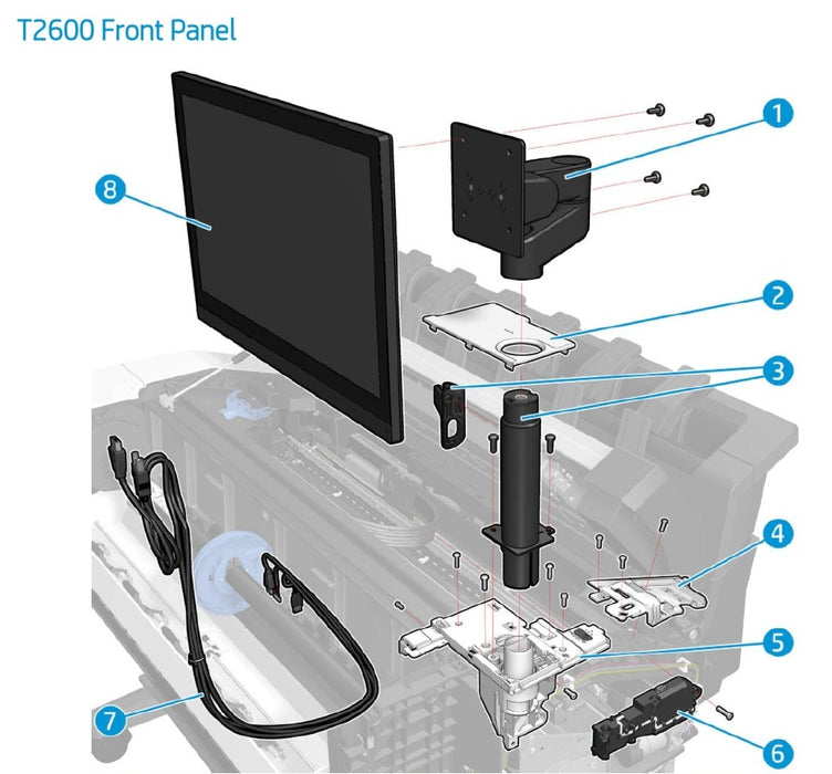 Cables del panel frontal XL3600/T2600 - Para la serie HP Designjet T2600 (2YB64-67015)