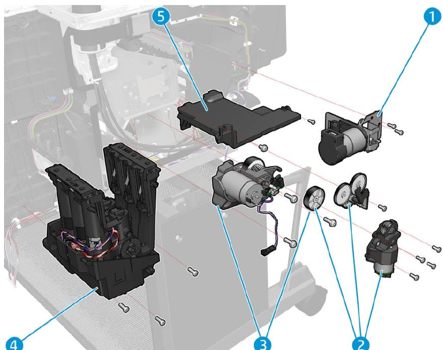Módulo de motor de rueda de estrella - Para las series HP DesignJet T920 / T1500 / T1600 / T2500 / T2600 / T3500 / T7200 (CR357-67010)