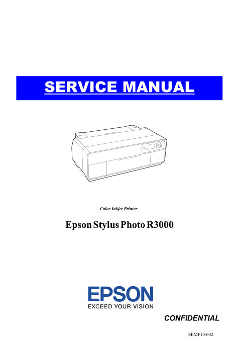 Manual de servicio de la EPSON Stylus Photo R3000