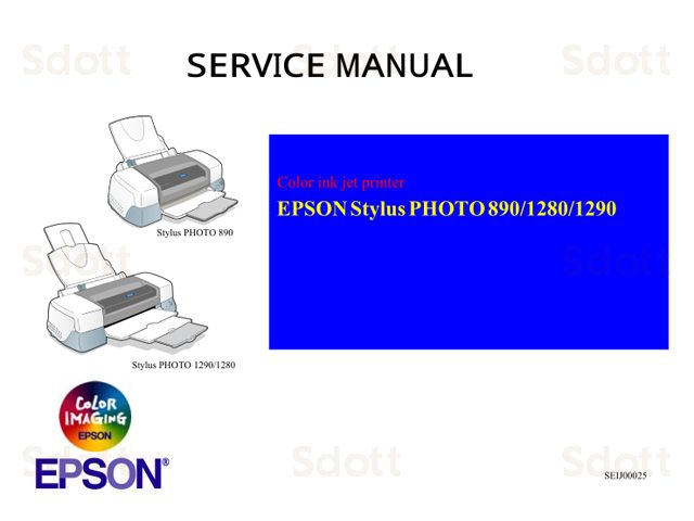 Manual de servicio de EPSON StylusPhoto 1290 1280 890