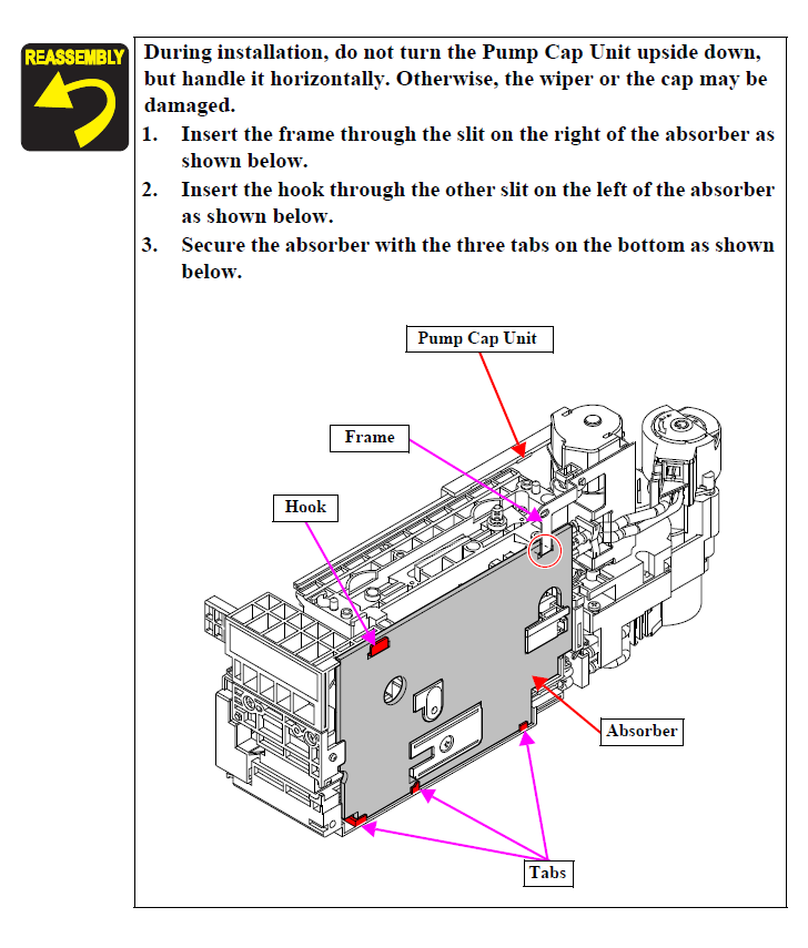 EPSON SC P10000 P10070 P20000 P20070 Conjunto de tapa de bomba / Unidad de limpieza - 1917936 / 1879160 / 1859552
