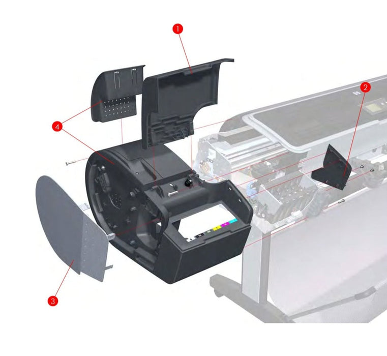 Panel lateral izquierdo para los plotters HP DesignJet T770, T790, T610, T620 (24") (CH539-67002)