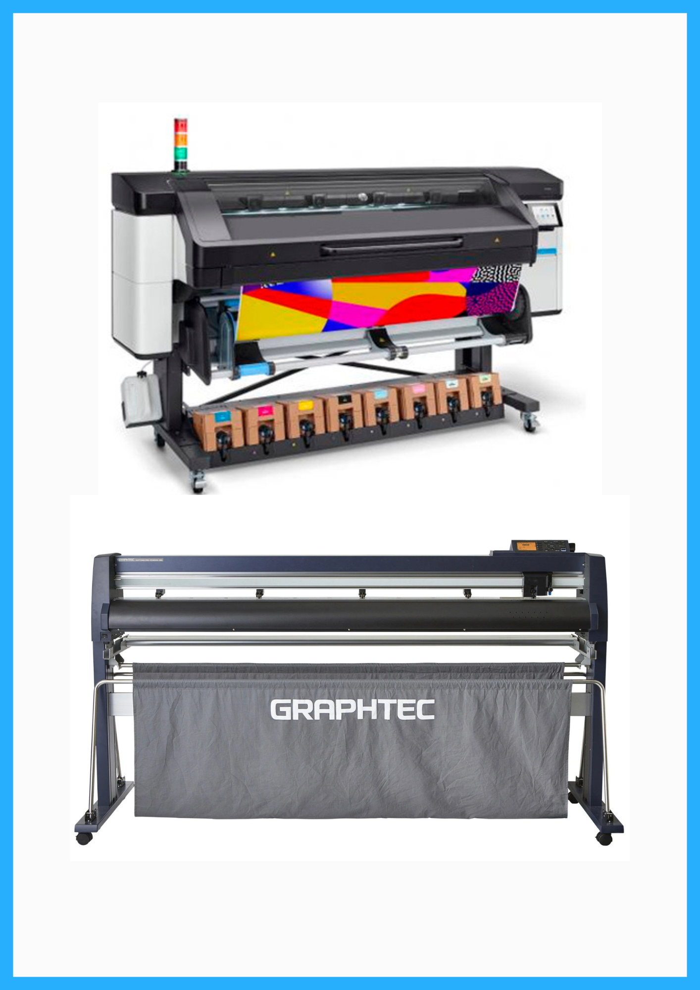 PAQUETE - Impresora HP Latex 800 de 64" de formato ancho - Reacondicionada (1 año de garantía) + Cortadora Graphtec FC9000-160 de 64" de formato ancho - Nueva
