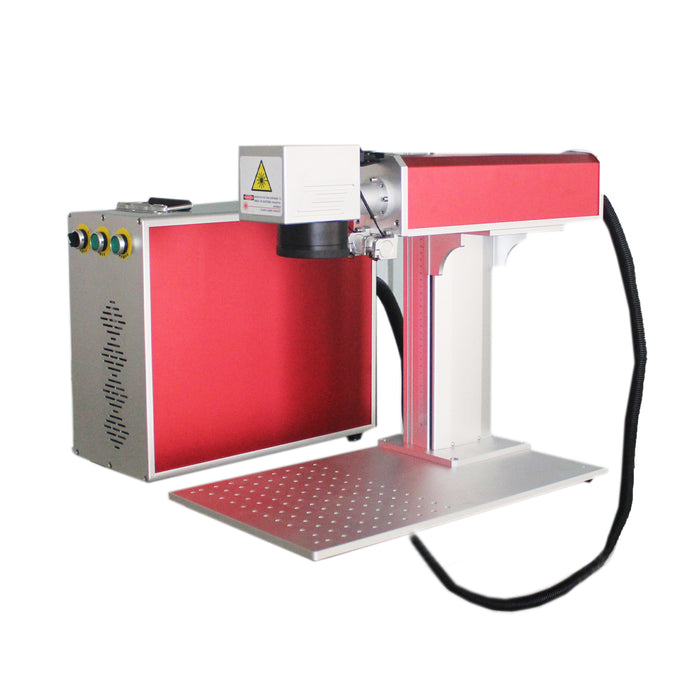 Máquina de marcado láser de fibra MOPA de 60 W para marcado de color de metal, con puntero rojo, eje de rotación, EzCad2, compatible con LightBurn