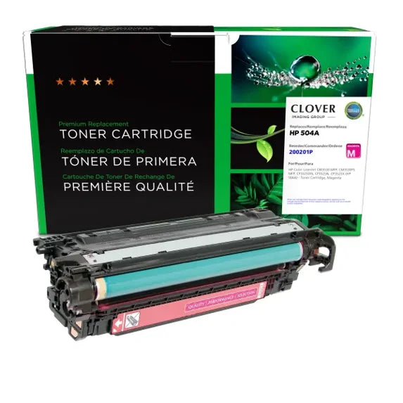 Clover Remanufactured Magenta Toner Cartridge for HP 504A (CE253A)