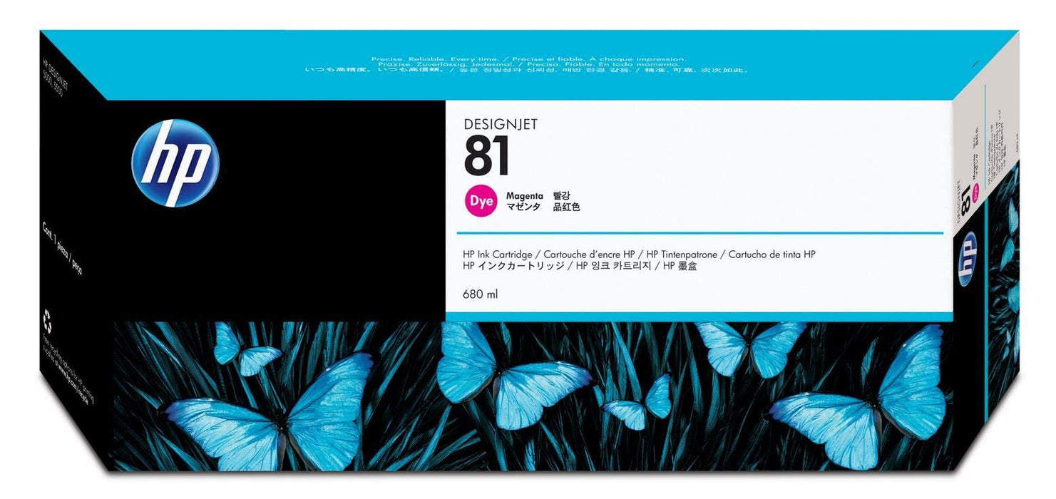 EN OFERTA - Cartucho de tinta colorante magenta HP 81 para impresoras HP Designjet 5500, 5500PS, 5000 y 5000PS - C4932A