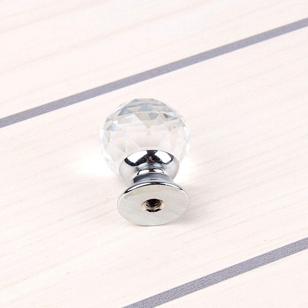 10pcs x 20mm Diamond Acrylic Knob Cabinet Cupboard Drawer Pull Handle Jewelry Box Gift Case Knobs