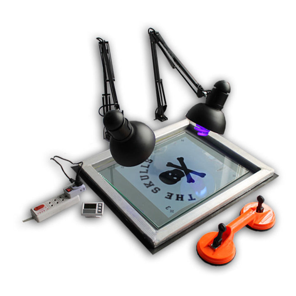 4 Color Silk Screen Printing Kit Press Printer & Full Materials Package Supply