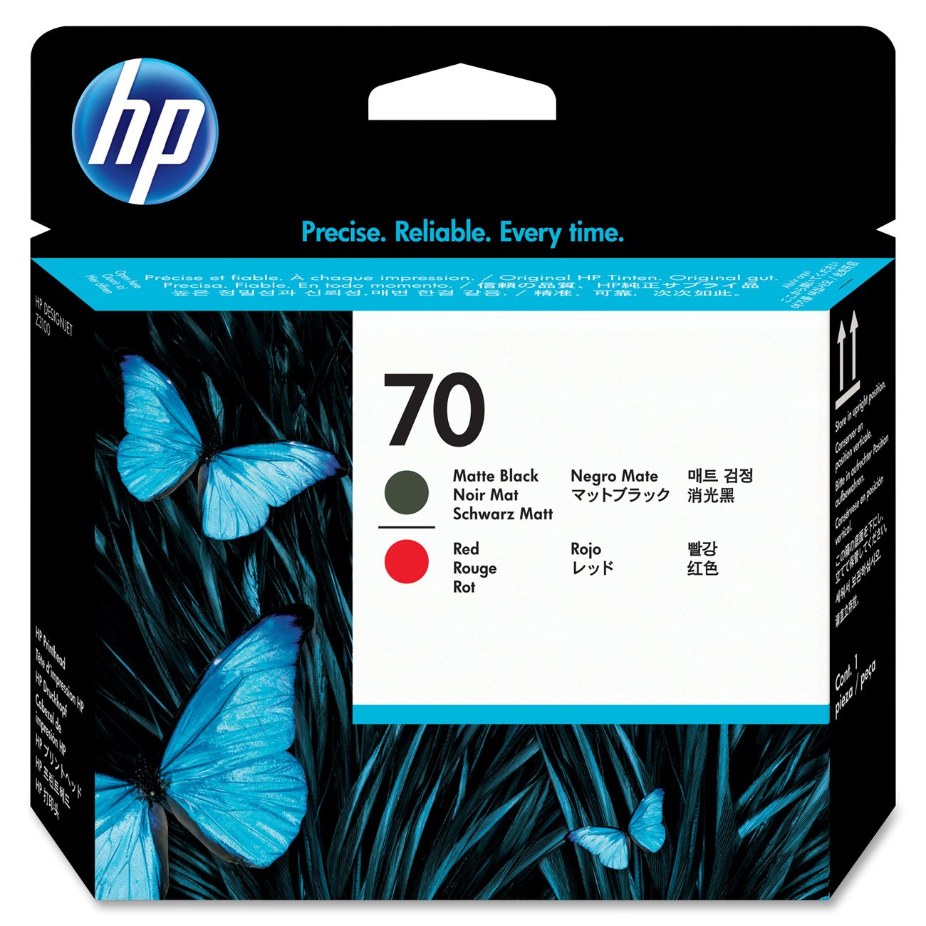 Cabezal de impresión HP 70 negro mate y rojo para DesignJet Z3100, Z2100, Z5200, Z5400 - C9409A