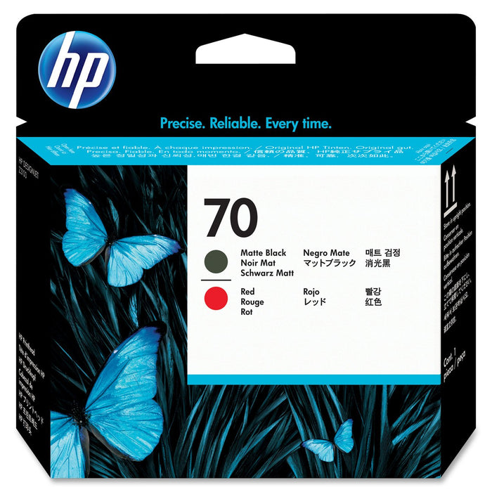 Cabezal de impresión HP 70 negro mate y rojo para DesignJet Z3100, Z2100, Z5200, Z5400 - C9409A