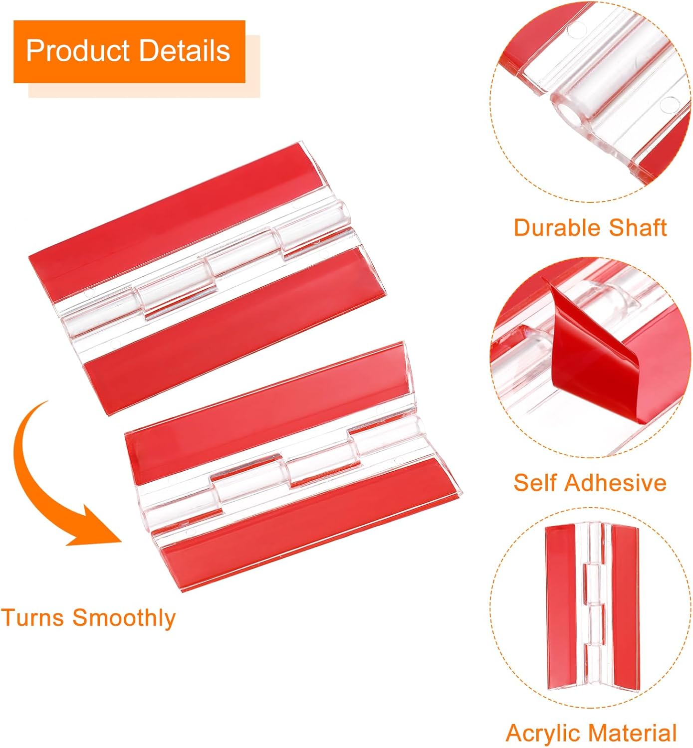 Normal Acrylic Hinge Transparent Folding Lightweight (100x42mm) - 4pcs