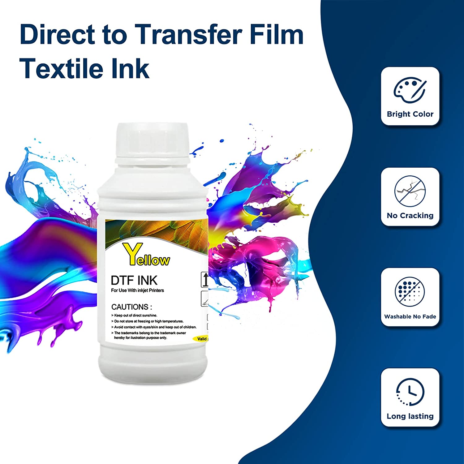 Impresora de transferencia DSV DTF A3 L1800 con sistema de circulación de tinta blanca integrado para camisetas oscuras/claras, sudaderas, almohadas y diferentes tejidos (impresora DTF + horno + 5 tintas de 250 ml + 100 películas PET)