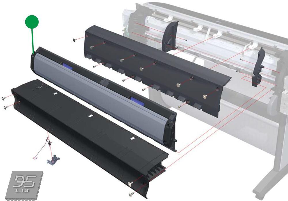 Conjunto de bandeja trasera para HP DesignJet Z2100, Z3100, Z3100PS de 24 pulgadas (Q5669-60659)