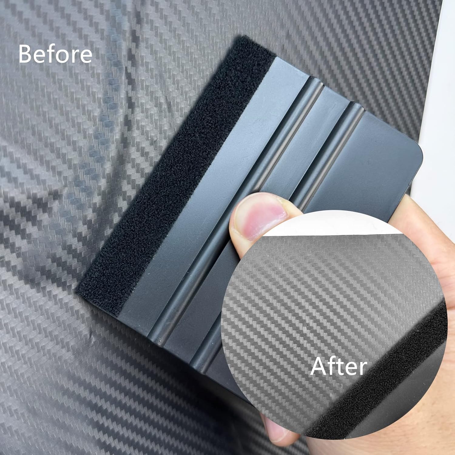 Vinyl Wrap Felt Edge Squeegee for Decals, Adhesive Vinyl, Window Film, Wallpaper - 3pcs (4inch - 5inch - 6inch)