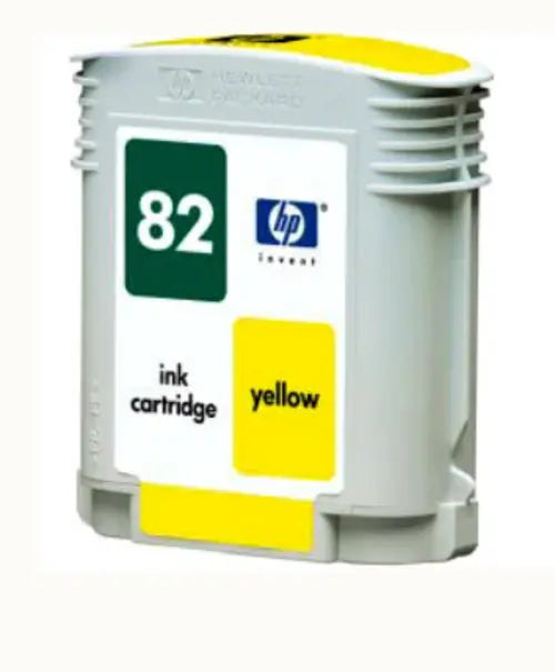 Cartucho de tinta amarilla HP 82 OEM para Designjet 500 y 800 (parcialmente usado, C4913A)