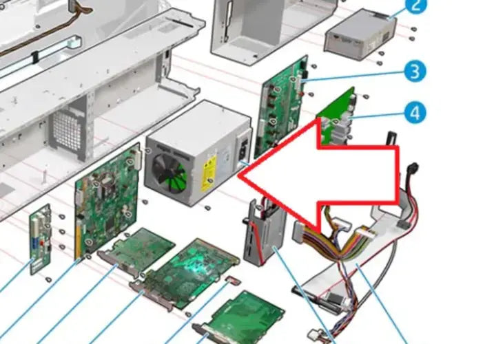 Fuente de alimentación principal para impresoras HP Latex series 115, 310, 360, 330, 370, 500 y 560 (B4H70-67037) - Nueva